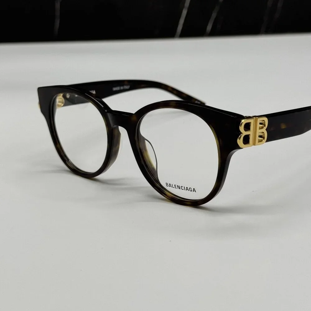 NEW BALENCIAGA BB0173O 002 ROUND HAVANA WOMEN EYEGLASSES BALENCIAGA